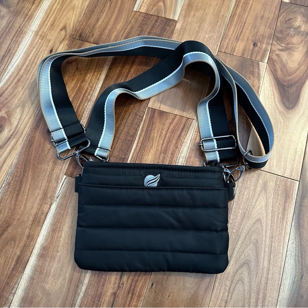 Think Royln Black Quilted Crossbody / Belt Bag